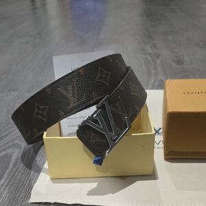 Louis Vuitton Black and Brown Monogram Belt